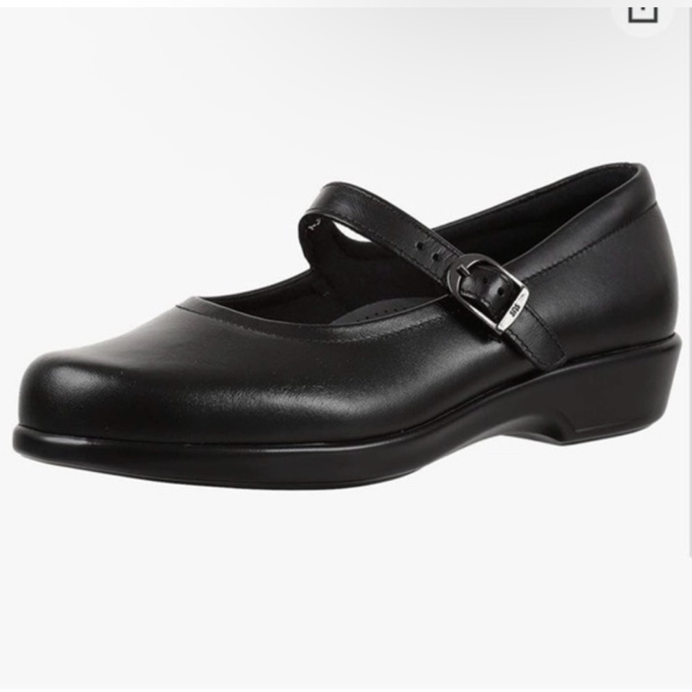 SAS Maria Leather Black Mary Jane Shoes